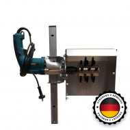 Škubačka drůbeže na vrtačku s ochranným krytem a stojanem -  křepelky